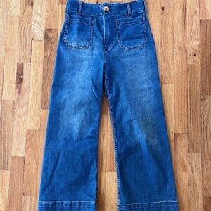 Anthropologie Maeve Colette Cropped Wide Leg Jeans Size 28